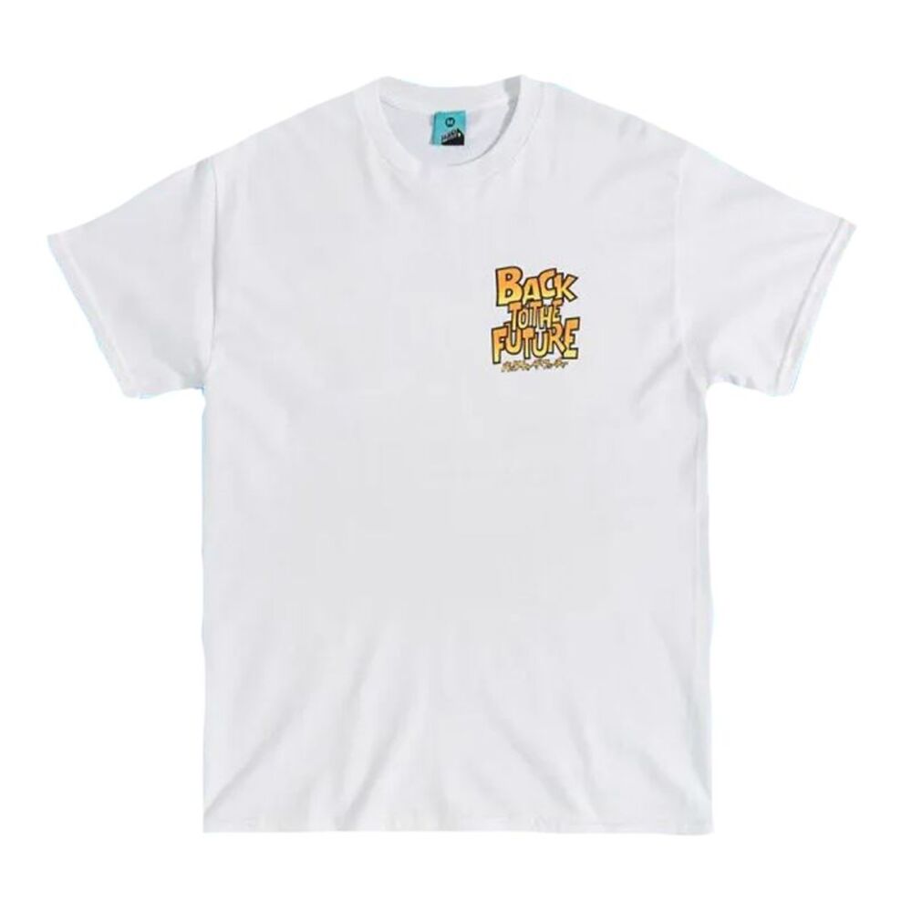 Back To The Future Unisex Adult Cartoon Back Print T-Shirt / White/Off White